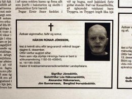 Auglýsti andlát samfanga síns